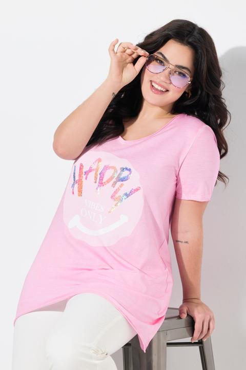 Immagine prodotto Angel of Style T-Shirt, A-Linie, Regenbogen-Pailletten-Smiley (42)