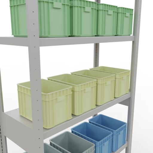 Actual product image Schulte Lagertechnik MULTIplus250 basic racking system with length ledgers