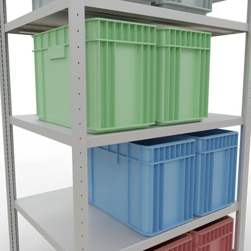 Actual product image Schulte Lagertechnik MULTIplus250 boltless basic shelving system with length ledgers