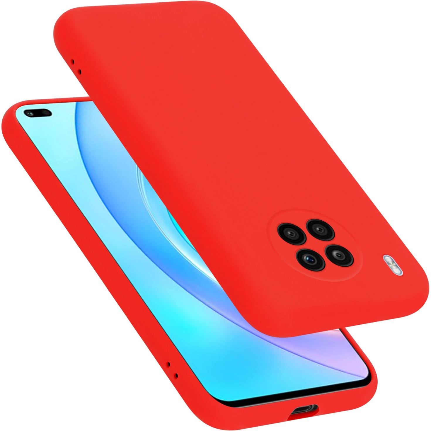 Cadorabo TPU Liquid Silicone Case Hülle für Honor 50 LITE (Honor 50 Lite), Smartphone Hülle, Rot