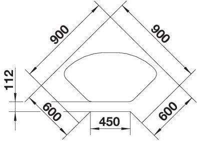 Actual product image Blanco Delta-IF (Fitted sink with draining board, 105.60 cm, 57.50 cm)