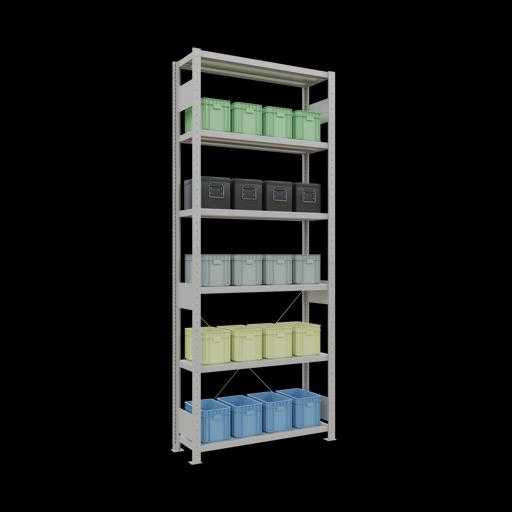 Produktbild Schulte Lagertechnik Stecksystem Grundregal MULTIplus330 mit Kreuzstrebe
