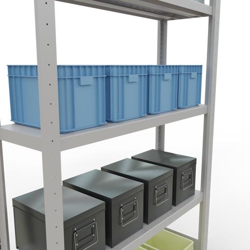 Actual product image Schulte Lagertechnik MULTIplus330 boltless basic shelving system with length ledgers