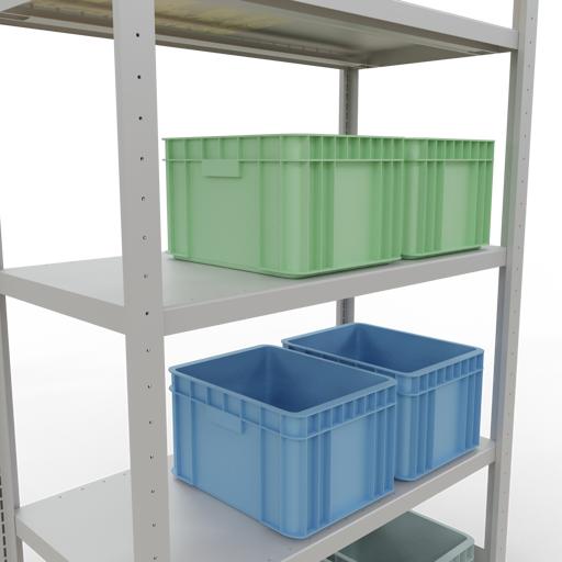 Actual product image Schulte Lagertechnik MULTIplus330 boltless basic shelving system with length ledgers
