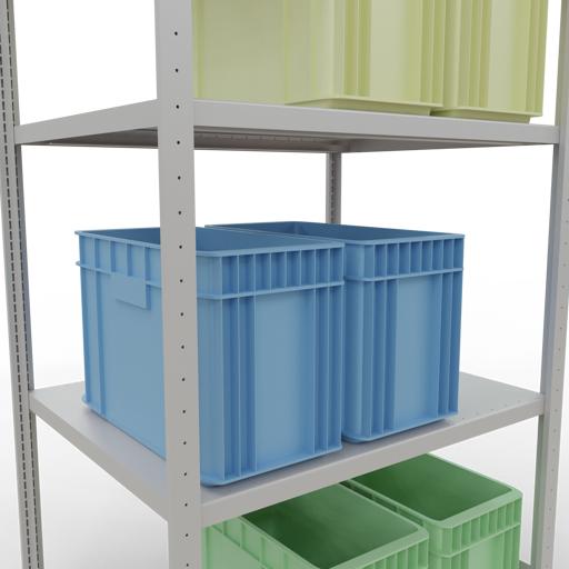 Actual product image Schulte Lagertechnik MULTIplus330 boltless basic shelving system with length ledgers