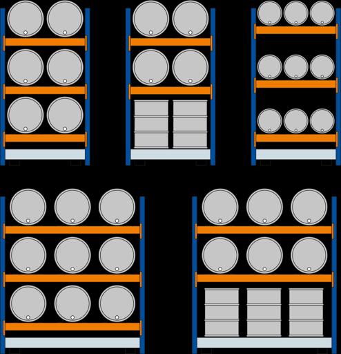 Immagine prodotto Schulte Lagertechnik Portafusti base 200 l fusti - 6 orizzontali - 6 verticali