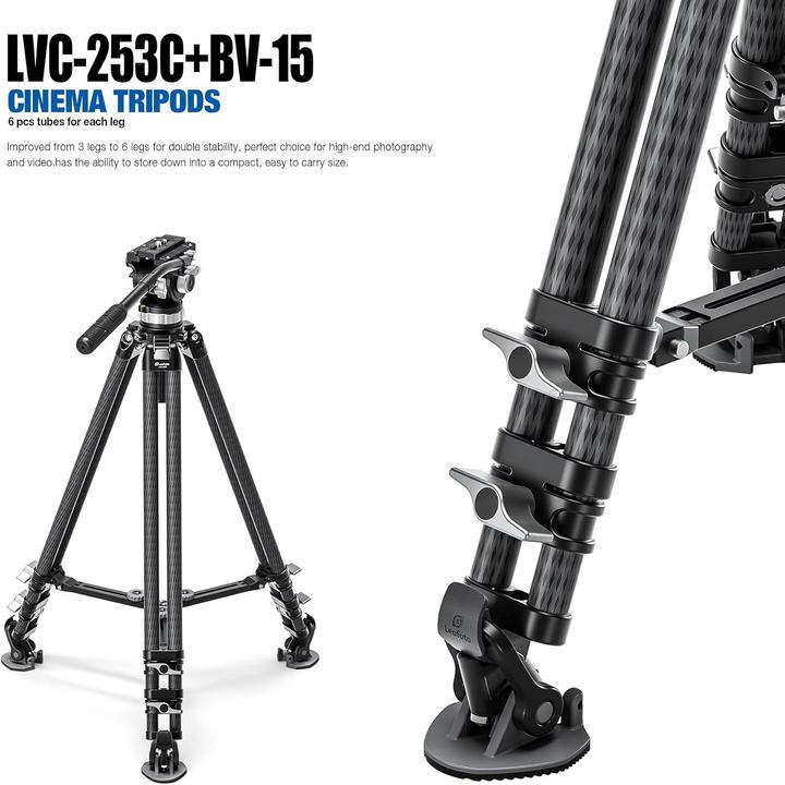 Produktbild Leofoto Video Tripod LVC-253C+BV-15 (Carbon)