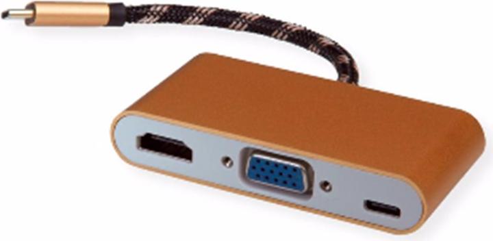Produktbild Roline GOLD Display Adapter USB Typ C (USB Typ-C, VGA, HDMI, 10 cm)