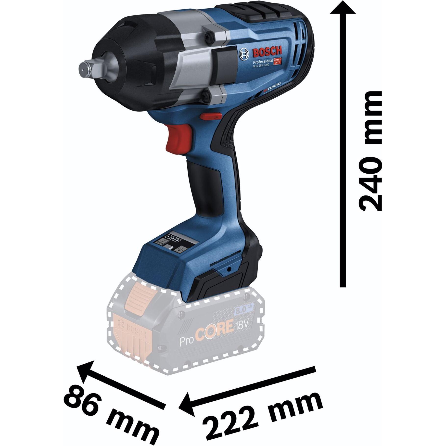 Thumbnail - Bosch Professional, Bohrmaschine + Akkuschrauber, GDS 18V-1000 (Akkubetrieb)