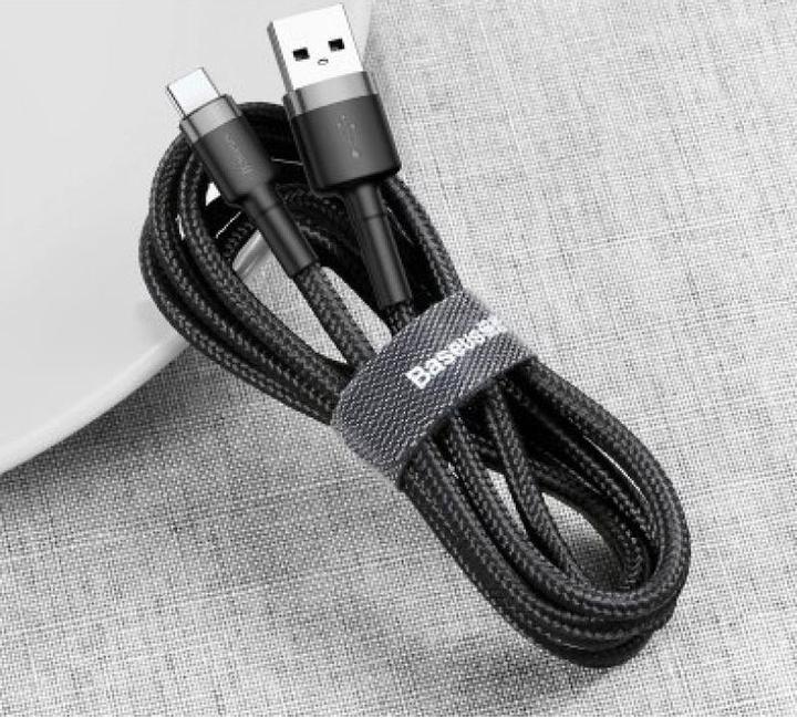 Productafbeelding Baseus cafule Kabel USB Voor Type-C 2A 3m Grijs+Zwart (3 m, USB 2.0, 15 W)