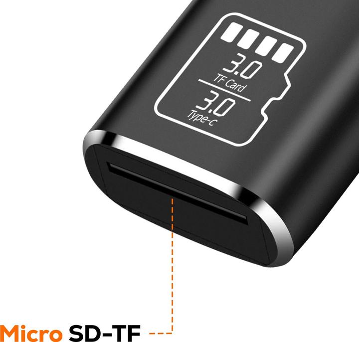 Immagine prodotto LinQ USB-C MicroSD Leser 5Gbps mit 10W Laden (USB 3.0)