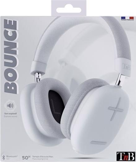Produktbild T'nB Casque Micro Bluetooth Bounce (Blanc) (NC, 50 h, Kabelgebunden)