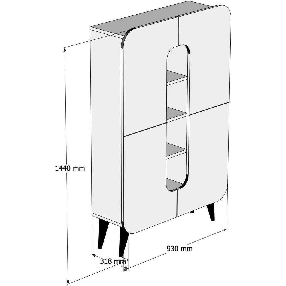 Hanah Home, Kommode + Sideboard, Jovie (30 x 108 x 144 cm)