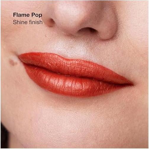 Actual product image Clinique Pop Longwear Lipstick Shine Rev it up Coral (Flame Pop)