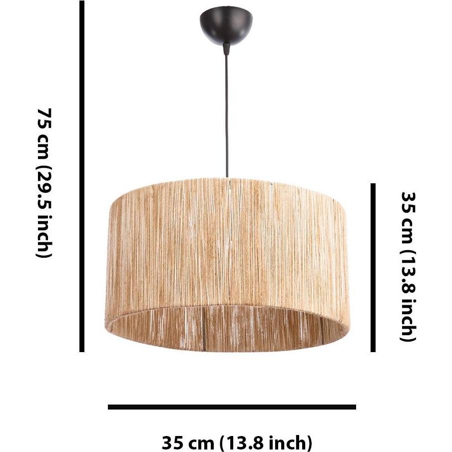 Thumbnail - Opviq, Pendelleuchte, Cane Rustic Scandinavian Natural 40 x 75 x 40 cm