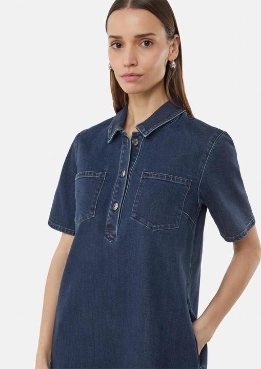 Image du produit Comma Kleid Elastisches Denim-Kleid mit seitlichen Eingrifftaschen (34)