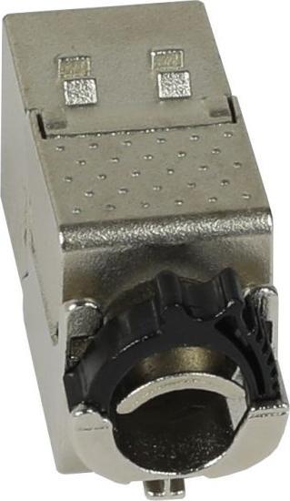 Actual product image Synergy 21 Keystone, module, TP socketRJ45, CAT6A, 500MHz, slim-line, with cable clamp, Synerg (Keystone module)
