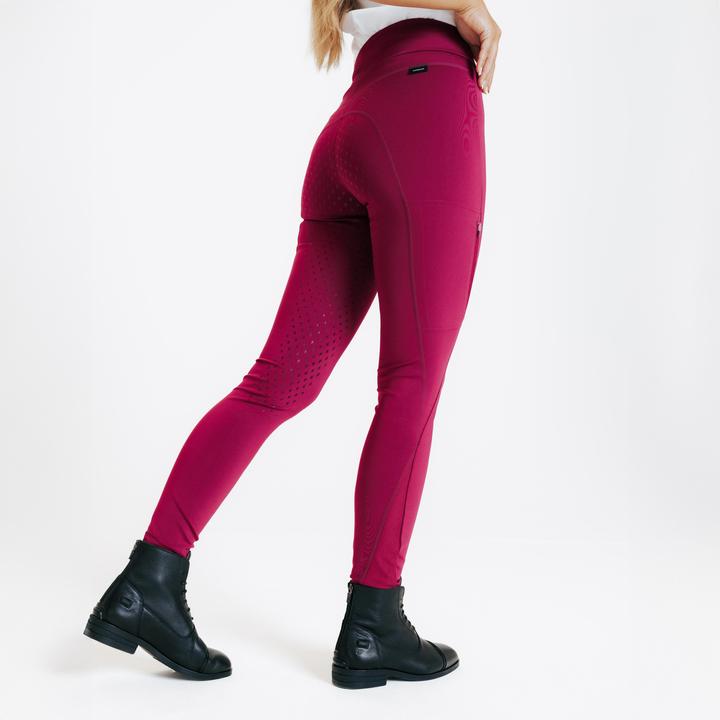 Actual product image Fouganza Reitleggings 500 Full Grip Damen lila (S)