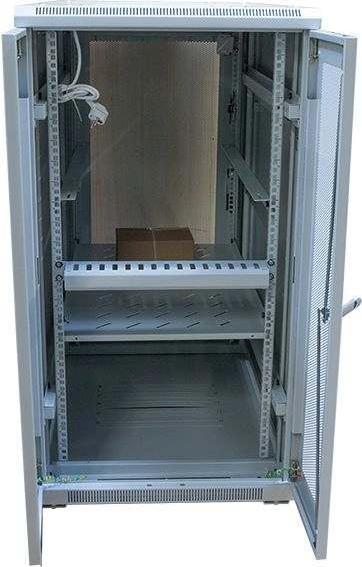 Produktbild Allnet 19 Schrank 12HE B600/T1000mm perforierte Blechtüren Lichtgrau SNB-Serie (12 HE, 19 Zoll Rack)