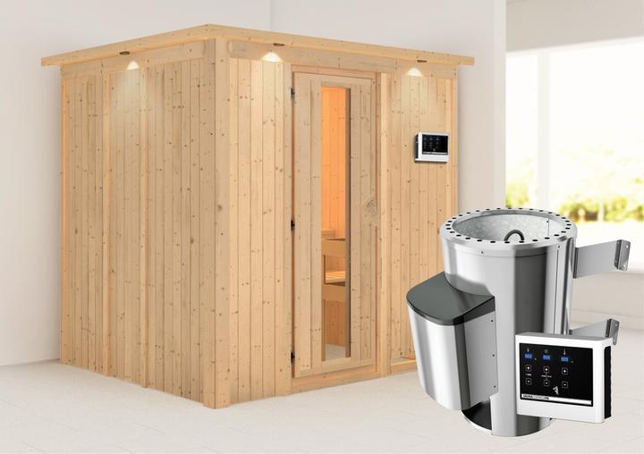 Image du produit Karibu Sauna Eupin entrée frontale, couronne (Contrôle externe Plug & Play 3,6 KW)