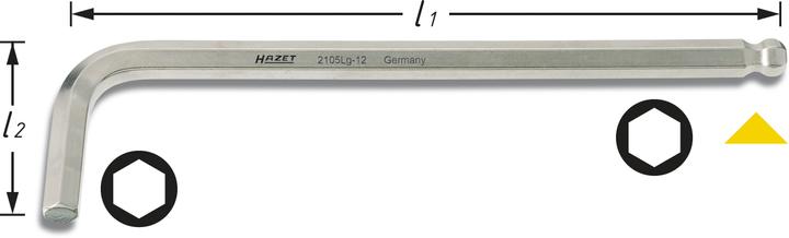 Produktbild HAZET Winkelschraubendreher 2105LG-015 ∙ Innen Sechskant Profil ∙ 1.5 mm (Innensechskant)