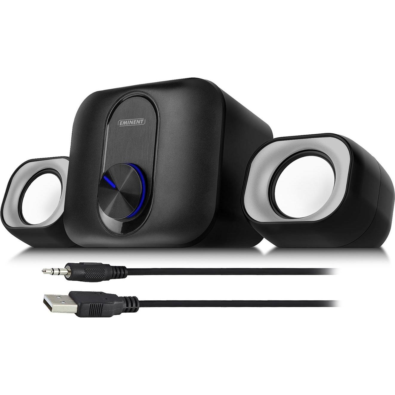 Eminent 2.1 Stereo speaker set for PC and laptop, USB powered, PC Lautsprecher, Schwarz