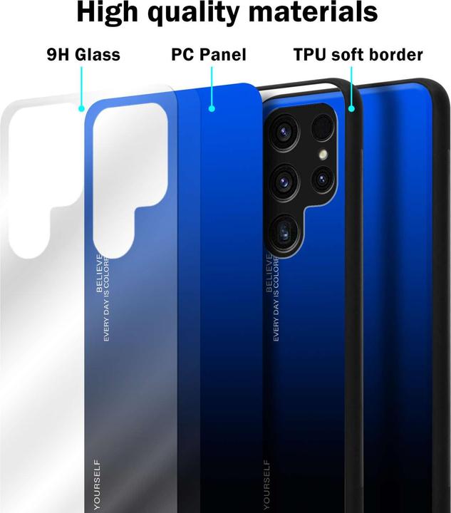 Actual product image Cadorabo Bumper Case for Samsung Galaxy S23 ULTRA TPU 2 Farben Glas (Samsung Galaxy S23 Ultra)