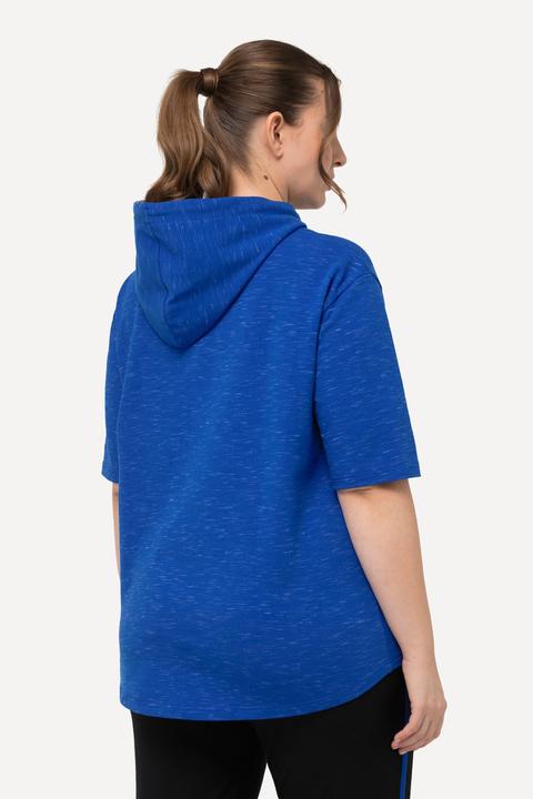 Actual product image Ulla Popken Mesh Lined Hooded Short Sleeve Stretch Sweatshirt (50, 52)