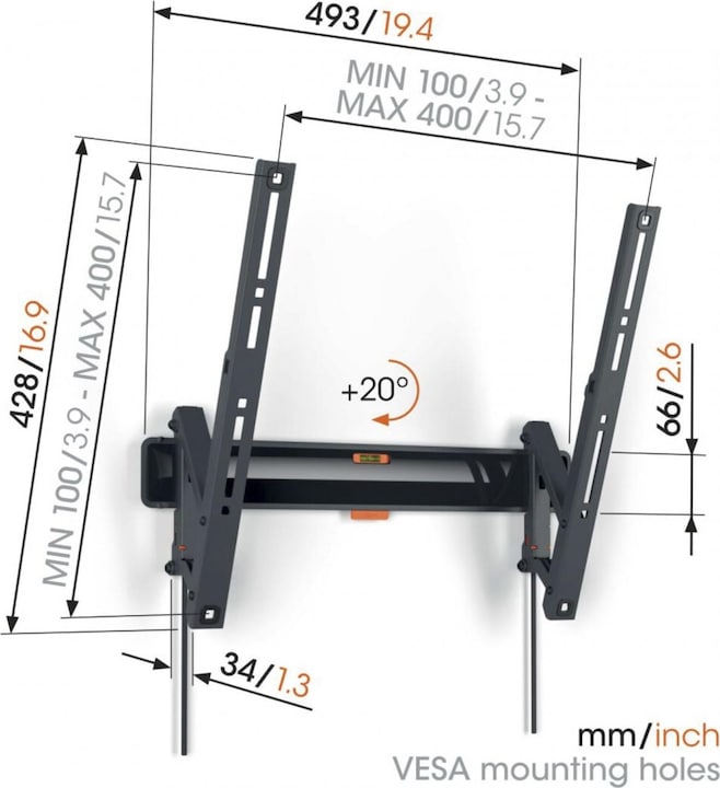 Produktbild Vogels TVM 3415 (Wand, 65", 25 kg)