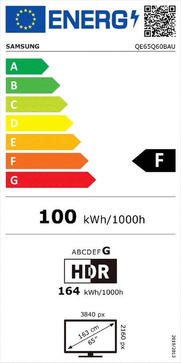 Energie-Label Samsung QE65Q60B (65", Q60B, QLED, 4K, 2022)