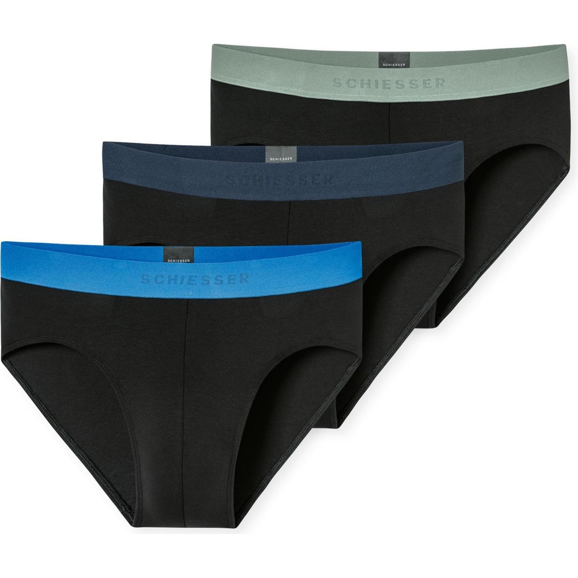 Schiesser, Herren, Unterhosen, Rioslip 95/5 Organic Cotton, Blau, (XL, 3er Pack)