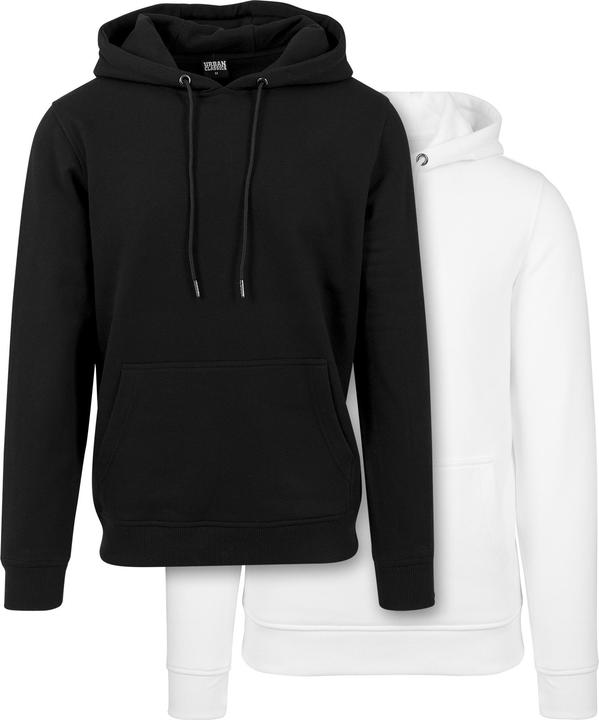 Image du produit Urban Classics Basic Sweat Hoody 2-Pack black+white XXL (XXL)