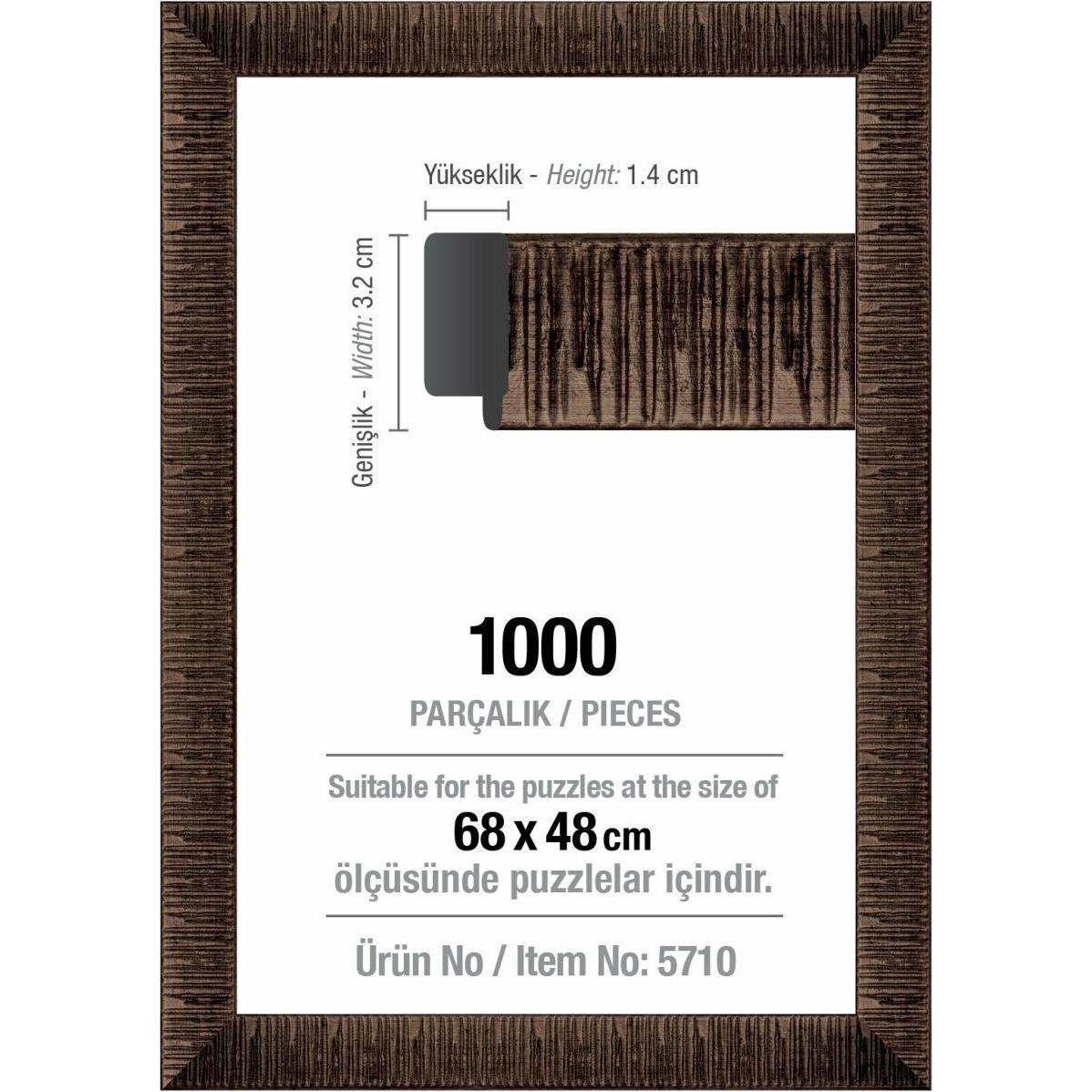 Lamberth 1000 Piece Puzzle Frame - Brown - 3 cm