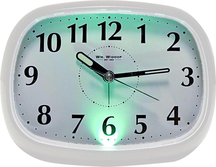 Produktbild Hometime Wecker Oval mit Licht & Snooze Weiss *(60100)*