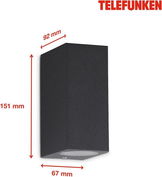Image du produit Telefunken LED Aussenleuchte, anthrazit, 2xLED/GU10/4,7W (400 lm, GU10, IP44)