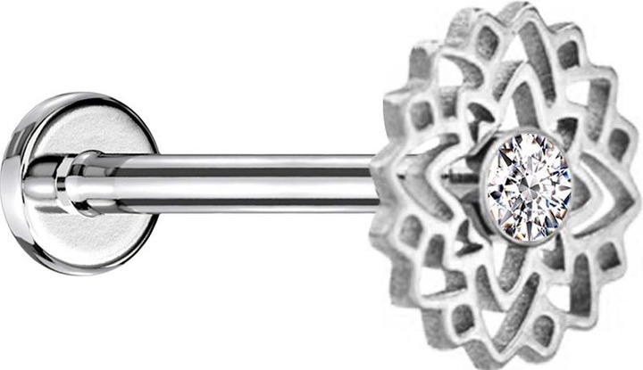 Actual product image Chaotic Trading Flared tunnel black skull with snake on the left (without brass, Surgical steel 316L)