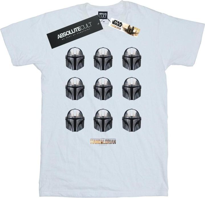 Actual product image Star Wars Mens The Mandalorian Helmet Pattern T-Shirt (XXL)