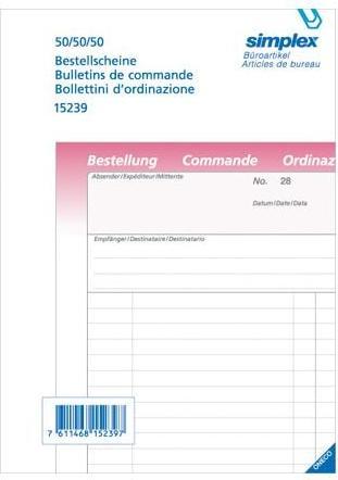 Produktbild Simplex Bestellscheine für Vertreter D/F/I (150x)