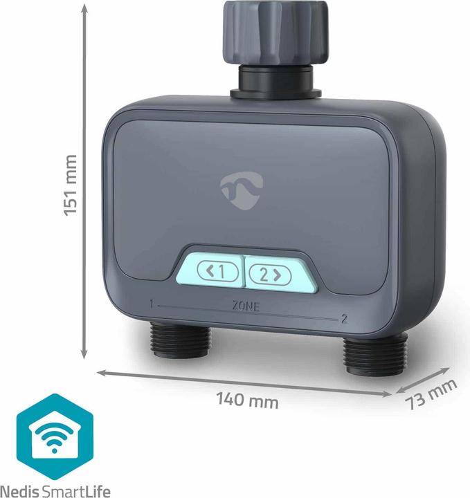 Actual product image Nedis SmartLife Intelligent Water Control Bluetooth® | Battery operated | IP54 | Max. water pressure (Irrigation computer)