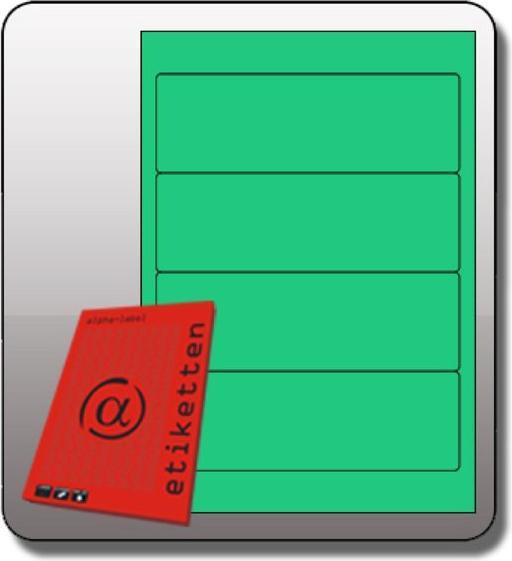 Produktbild Alpha-Label Rückenschild, selbstklebend, kurz/breit, 190 x 61 mm, grün, 100 Blatt, 400 Etiketten