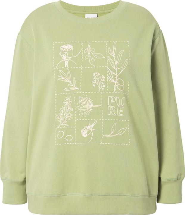 Image du produit Ulla Popken Sweatshirt, Motif Floral, Encolure Ronde, Manches Longues, Coton Bio (46, 48)