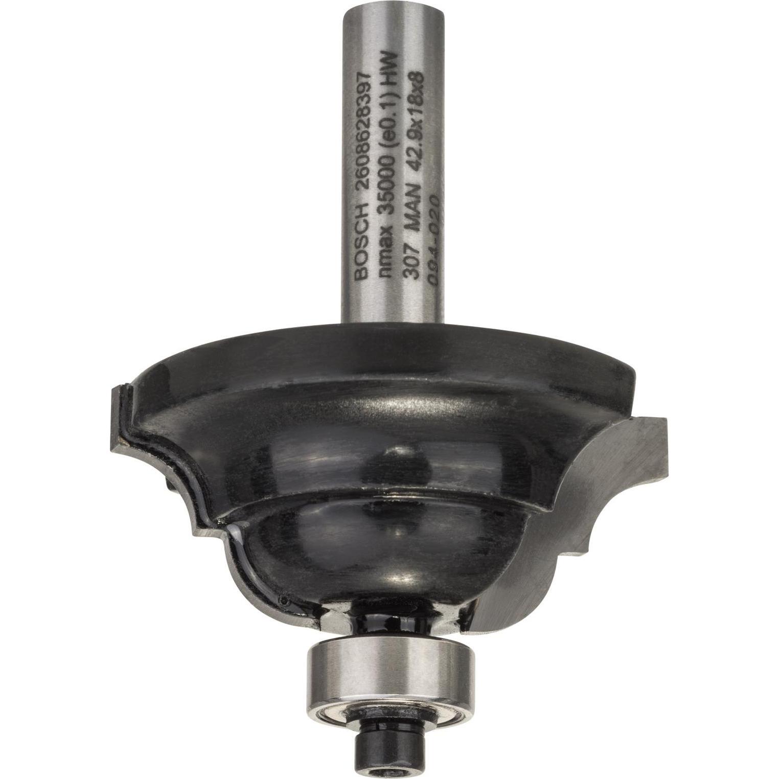 Bosch Professional Zubehör, Fräser, Kantenformfräser D, 8 mm, R1 6,3 mm, B 15 mm, L 18 mm, G 60 mm
