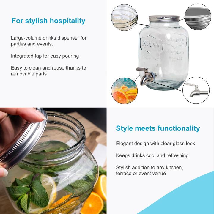 Actual product image Intirilife Glass Beverage Dispenser 4 litres