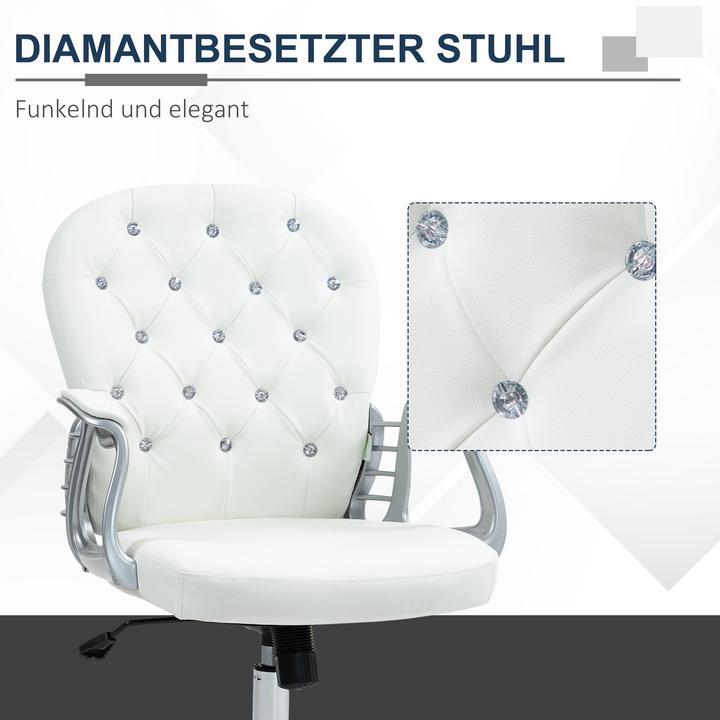 Immagine prodotto Vinsetto Bürostuhl Polyester, Stahl Weiss (49 - 58 cm)