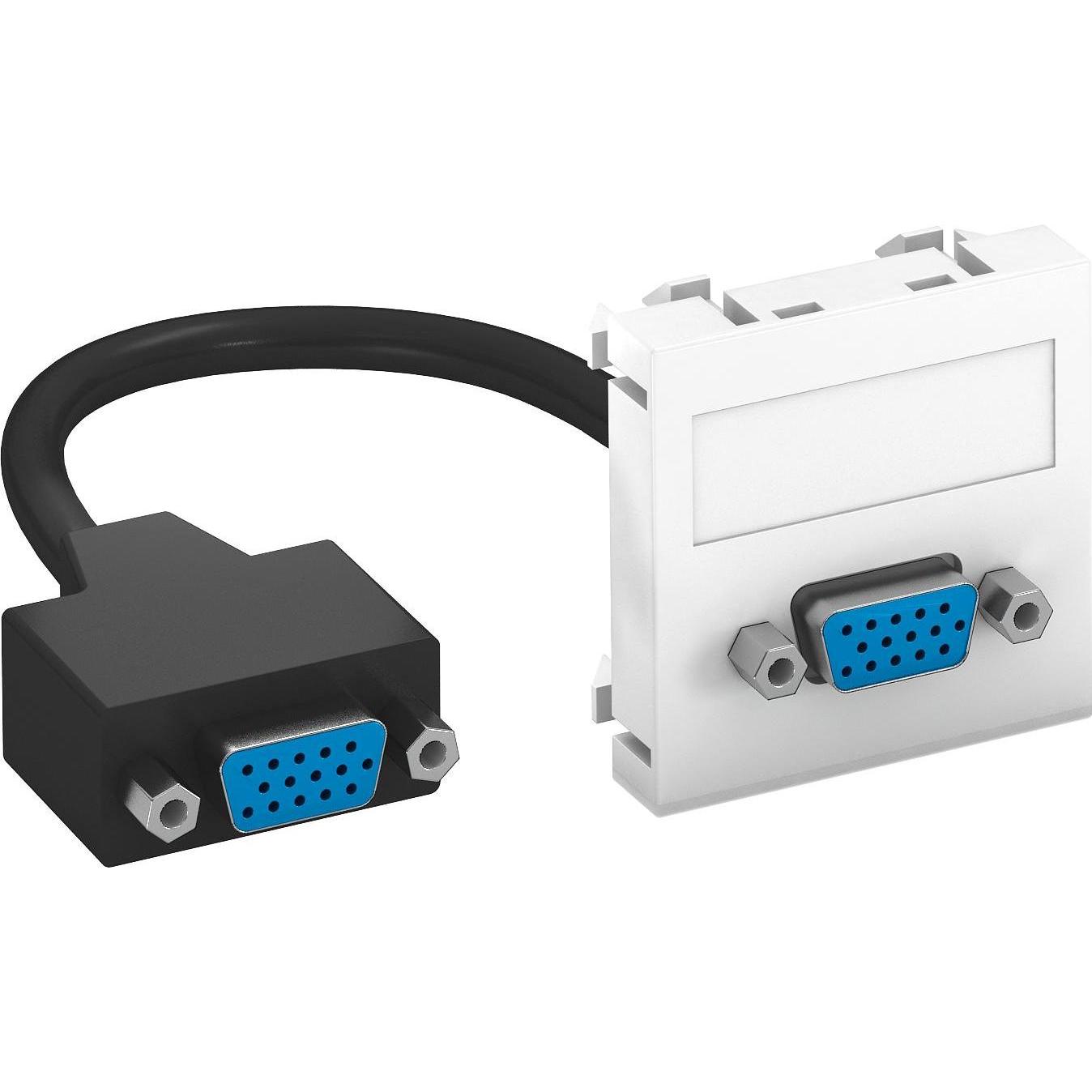 OBO Bettermann OBO MTG-VGA F RW1 Dispositivo multimediale VGA w. Cavo, femmina-femmina, Accessori di elettronica + Alloggiamento, Bianco