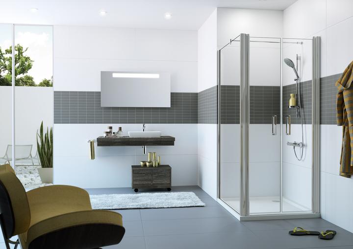 Actual product image Hüppe Classics 2 side panel for swing door Width: 75cm stop left & right (211 cm, 75 cm, 200 cm)