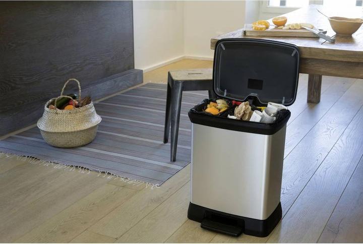 Image du produit Curver DECOBIN DUO Poubelle à tri sélectif 10,0 + 18,0 l argenté métallique (30 l)