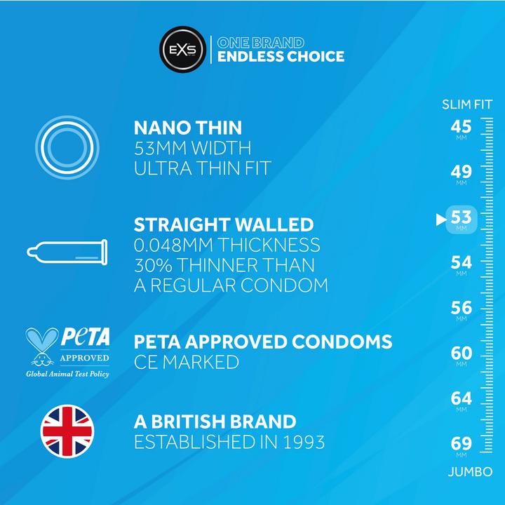 Productafbeelding EXS Nano Thin - Condones - 144 Piezas (144 Pcs.)