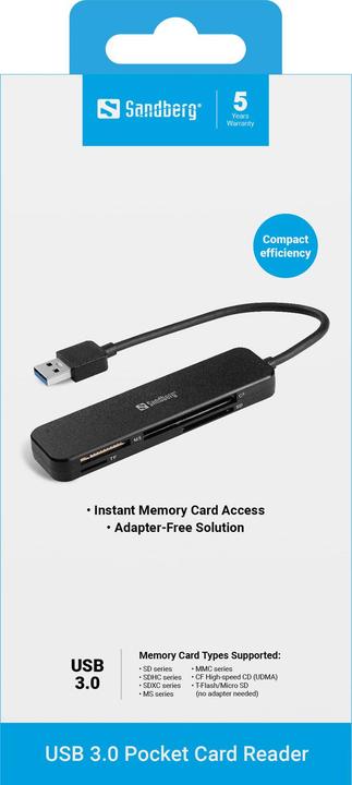 Actual product image Sandberg USB 3.0 Pocket Card Reader (USB 3.0)