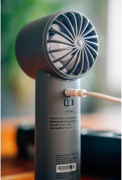 Actual product image Verbatim CoolnGo Handheld Fan Grey